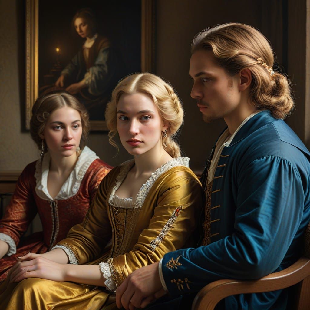 Warm Golden Portraits of Women in Earthy Renaissance Style