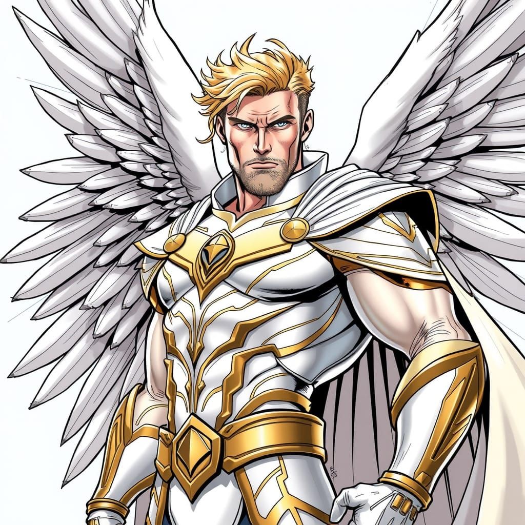 Ethereal Heroic Superhero in Marvel-Style Comic Book Art