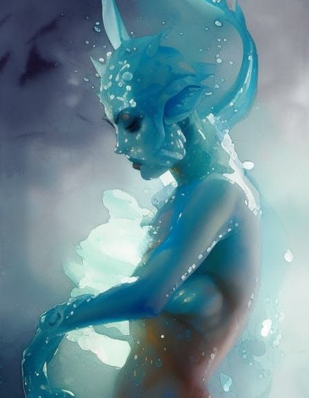 Materialization of water humanoid