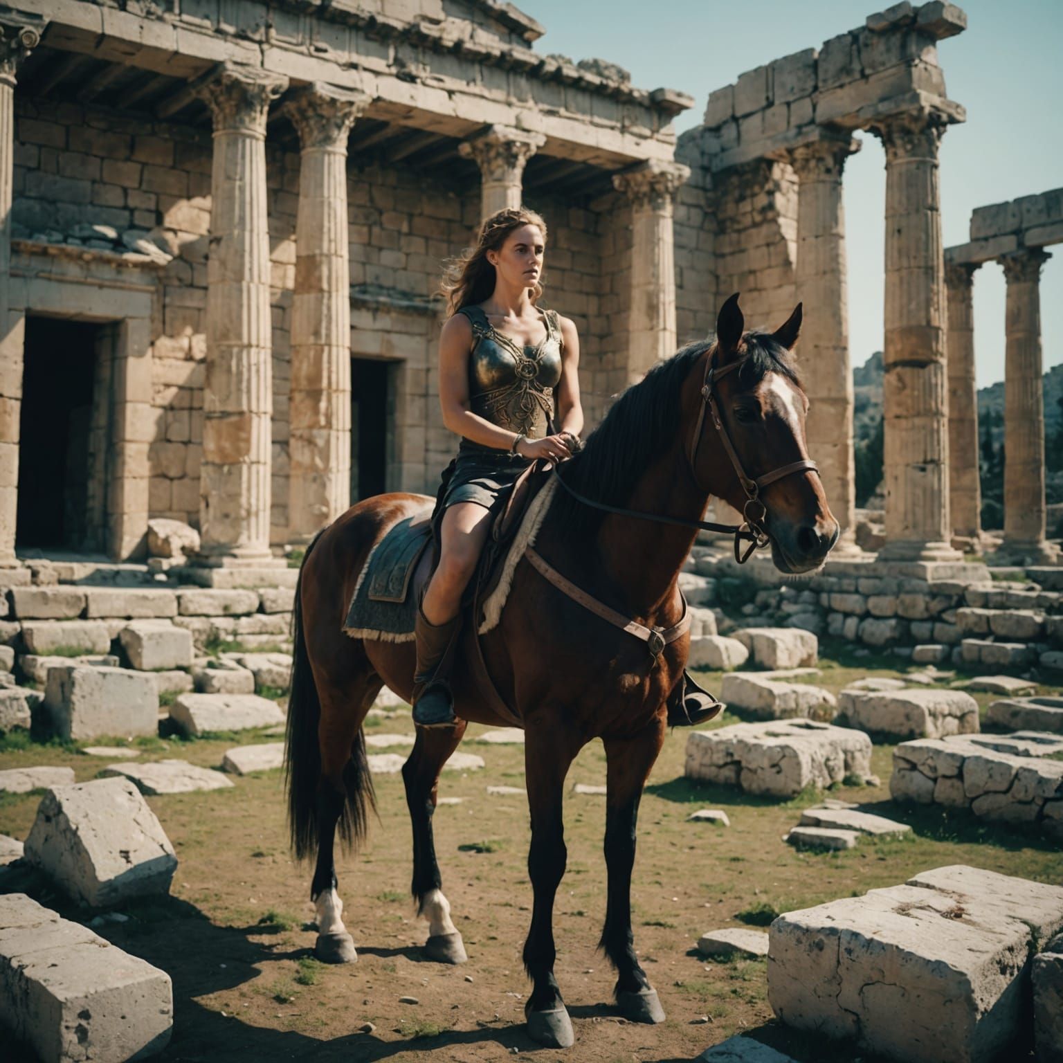 Feminine Centaur in Ancient Greek Ruins