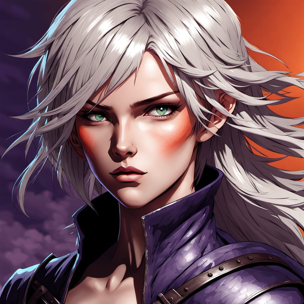 Androgynous Hero Wields Three Swords in a Dramatic, Pixel-Cu...