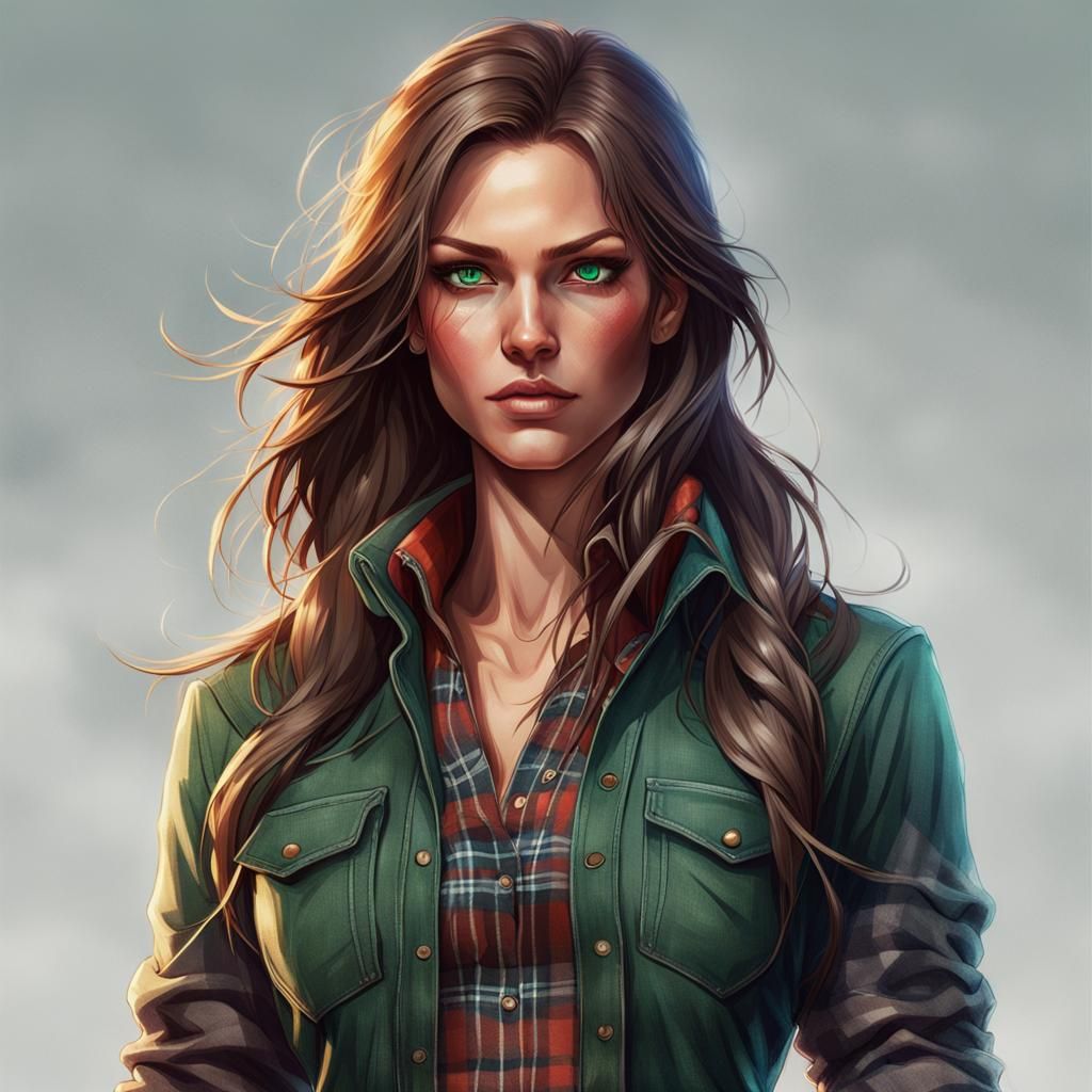 Woman with Emerald Eyes: Hyperdetailed Portrait