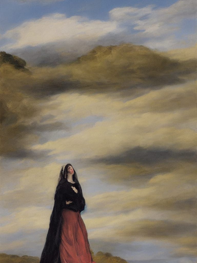 Romanticism Portrait of Woman with Expressive Brushstrokes