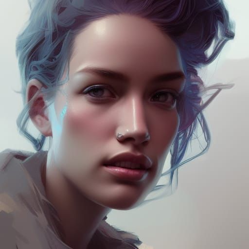 Detailed Portrait in the Style of Artgerm and Mucha