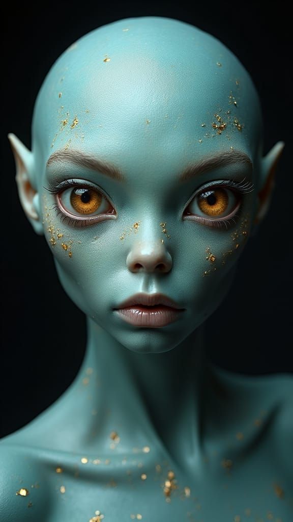 Alien Humanoid: Hyperrealistic Character Portrait