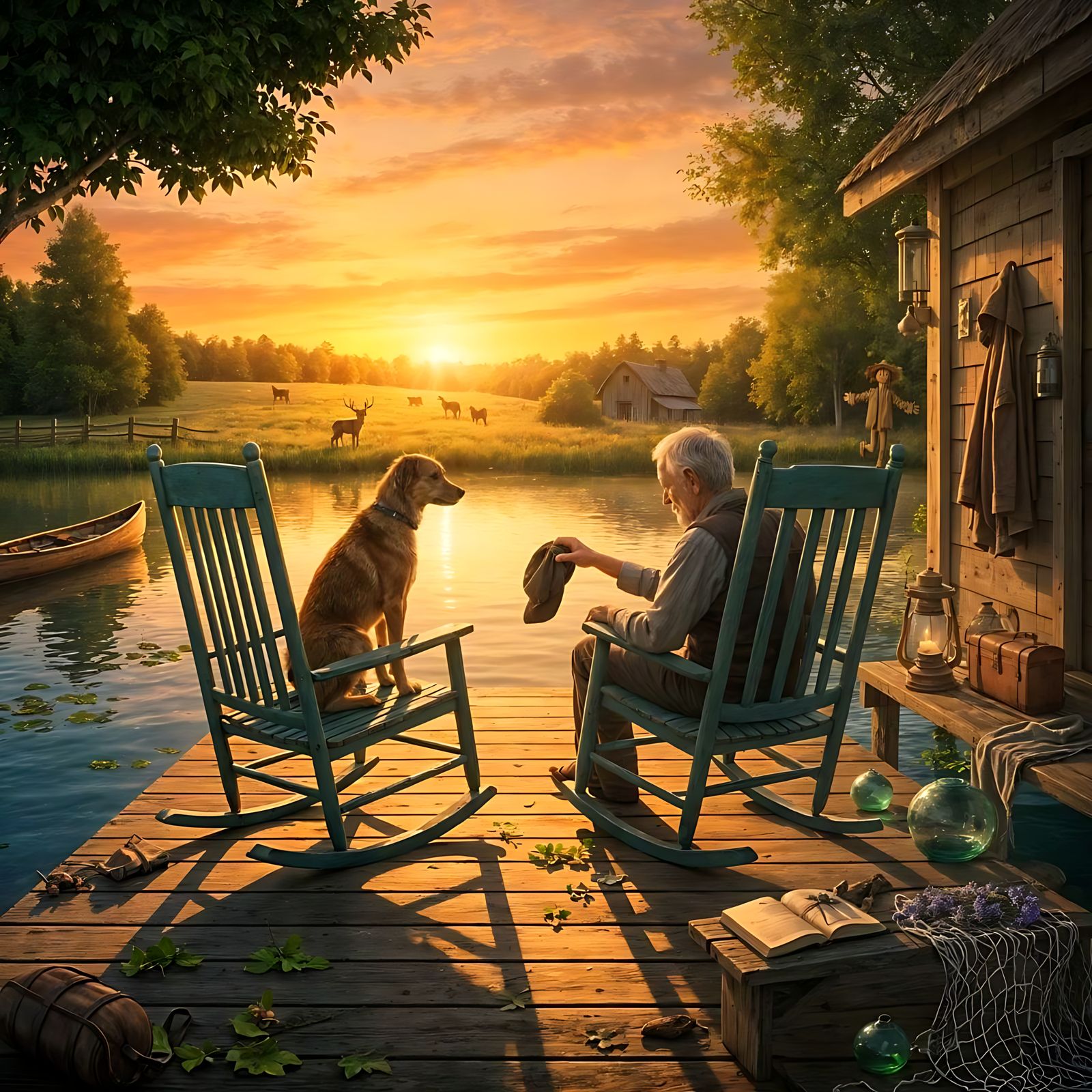 Eerie Scarecrow Silhouette at Twilight