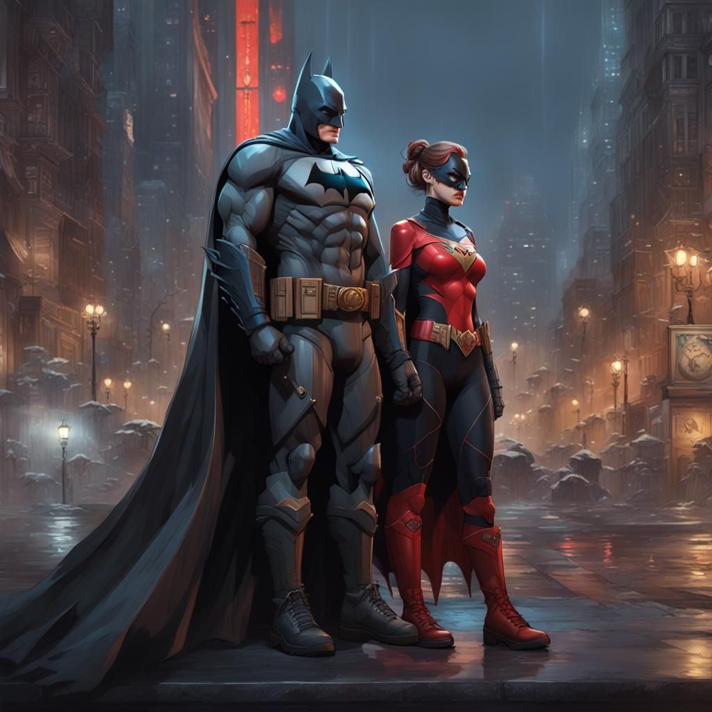 Batman and Batwoman: Dynamic 8k Portrait