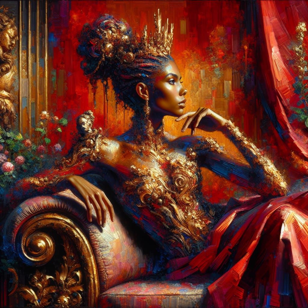 Regal Hispanic Woman in Splendid Opulence