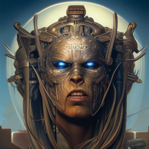 Iron Maiden Album Cover Portrait in Art Nouveau Style