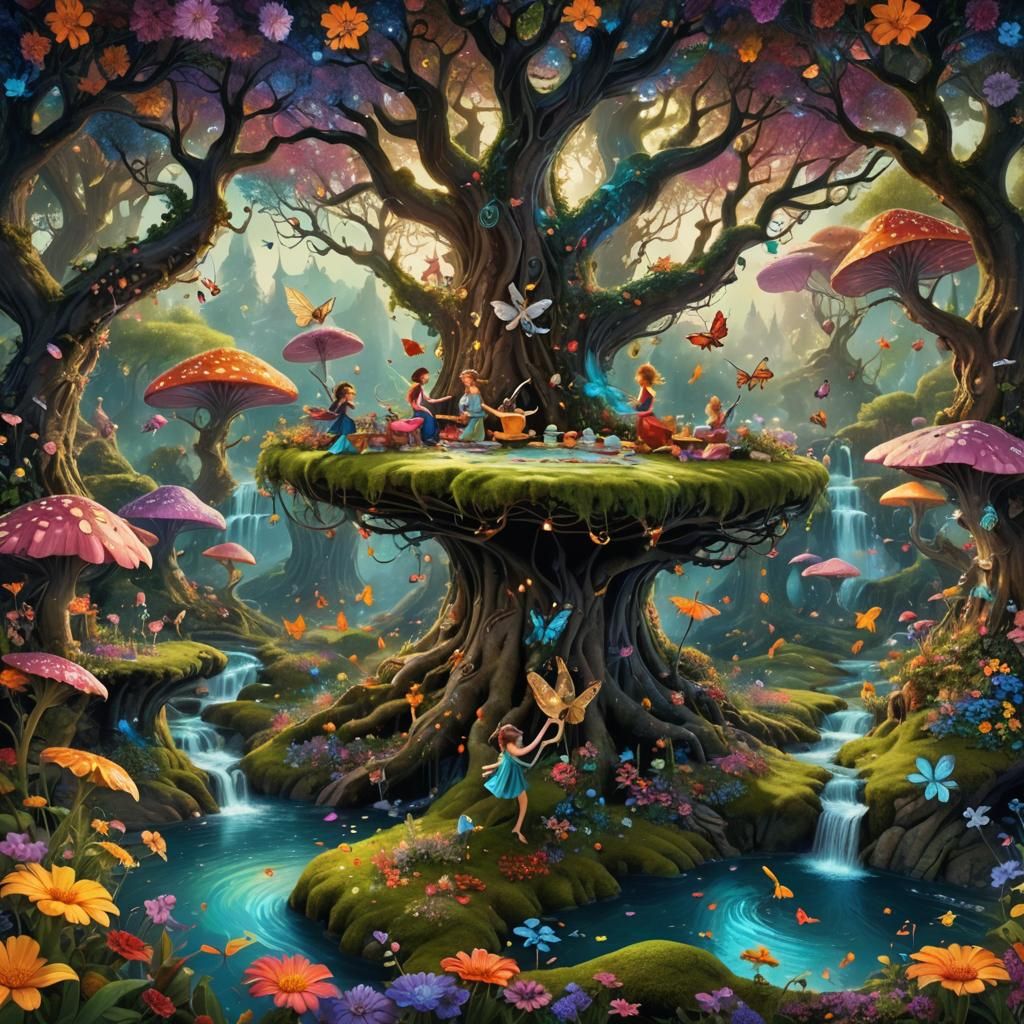 Enchanted Fairies in a Surreal Landscape