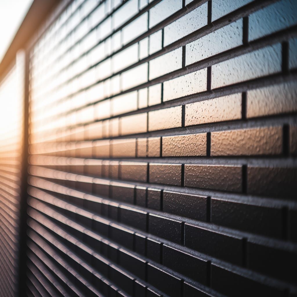 Black Brick Wall in Warm Evening Light