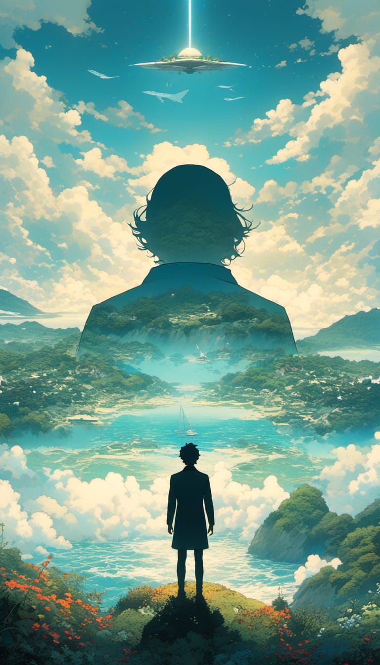 Dreamy Seaside Landscape in Ghibli Style