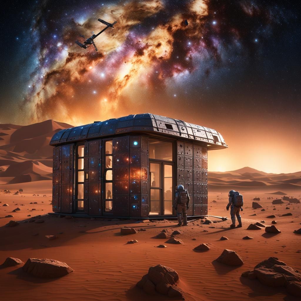 Martian Shelter Under the Milky Way