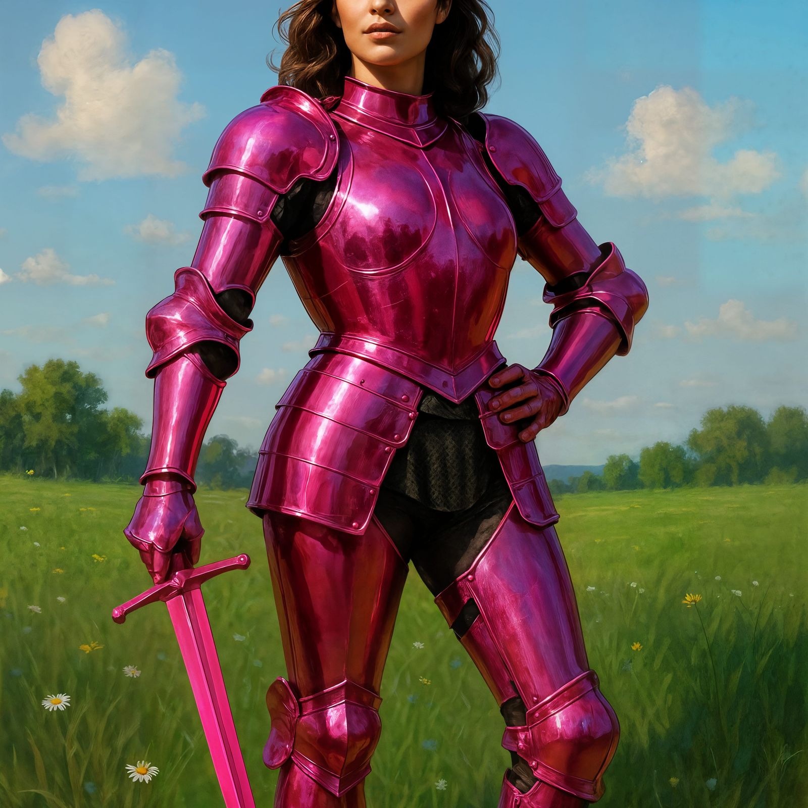 Neon Pink Warrior Queen in Sunlight