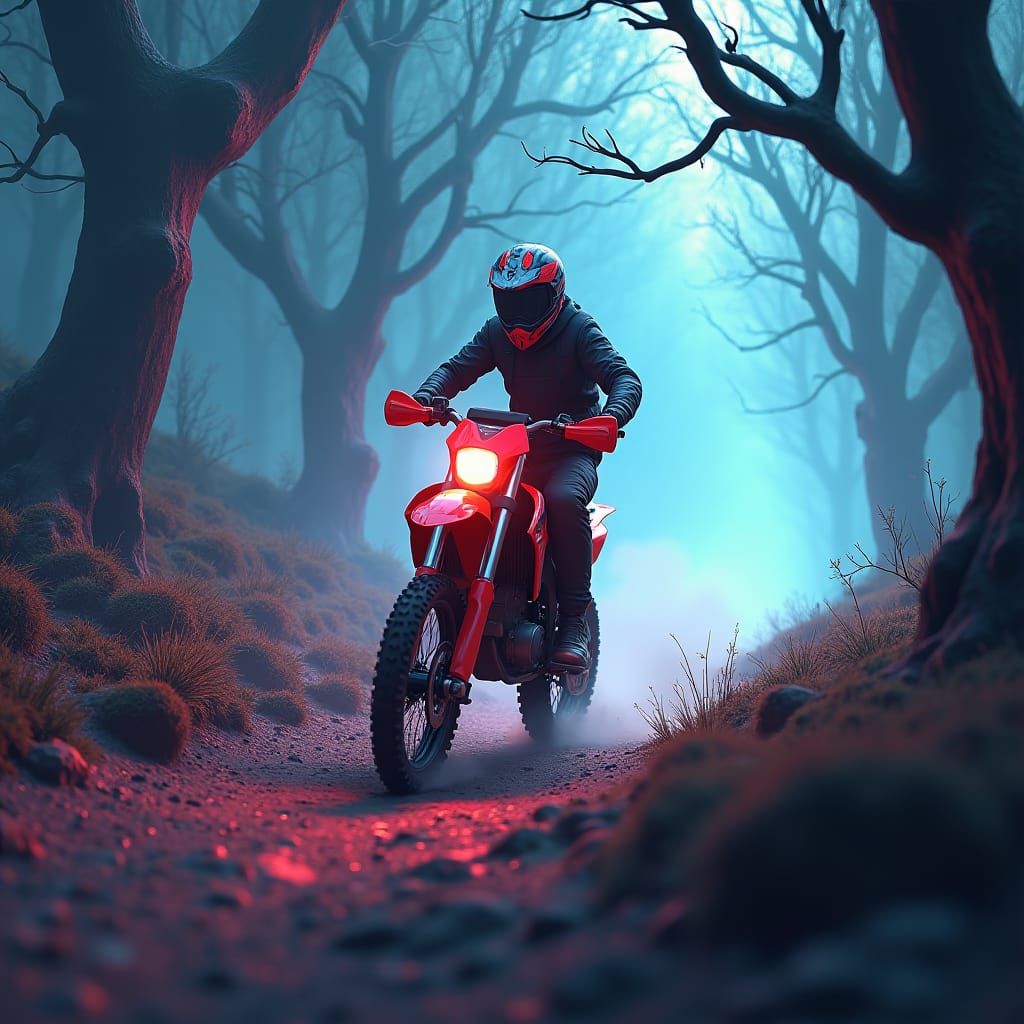 CRF 500R Dirtbike in Mystical Dreamscape