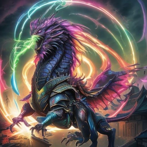 Cyberpunk Samurai Warrior in Neon City