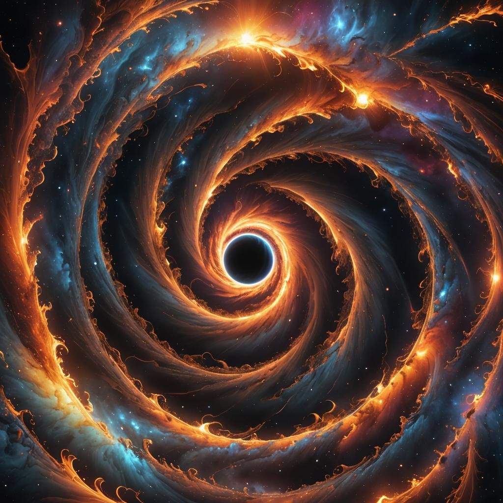 Macro Photo of a Glowing Black Hole in Space