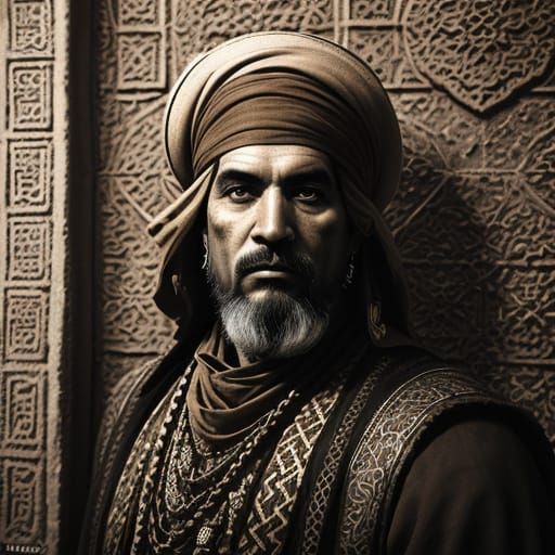 Turkish Pirate in Sepia Hued Ottoman Alley