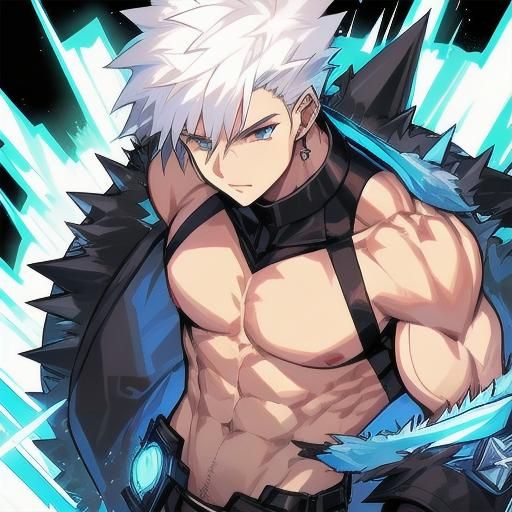 Muscular White-Haired Man Generated by AI