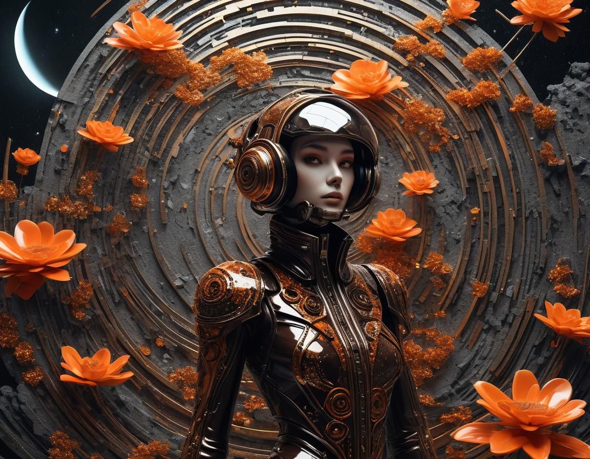 Ethereal Assassin: Abstract Vaporwave Portrait