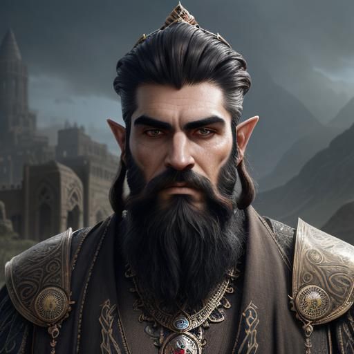 Dwemer Male Portrait in Steampunk Fantasy Style