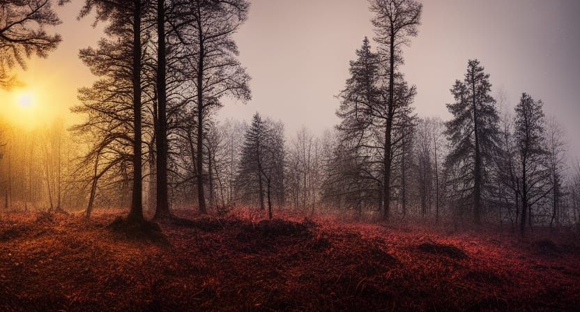 Twilight Black Forest of Novgorod: Digital Matte Painting