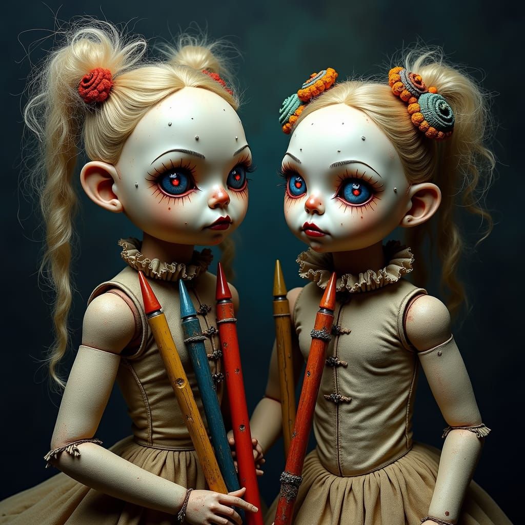 Ancient Voodoo Dolls in Dark Gothic Fantasy