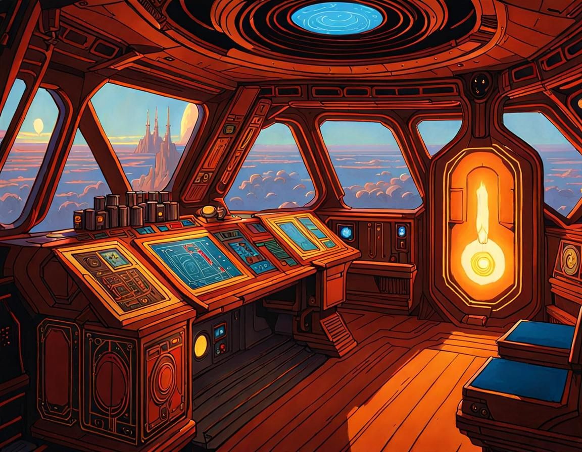 Jedi Temple Aesthetic Spaceship Command Deck