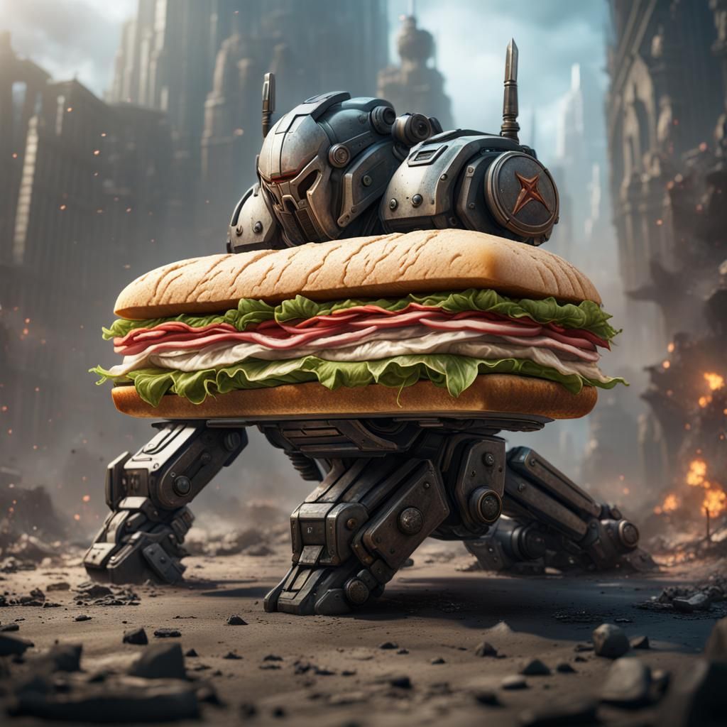 Sandwich War Machine: Detailed Matte Painting