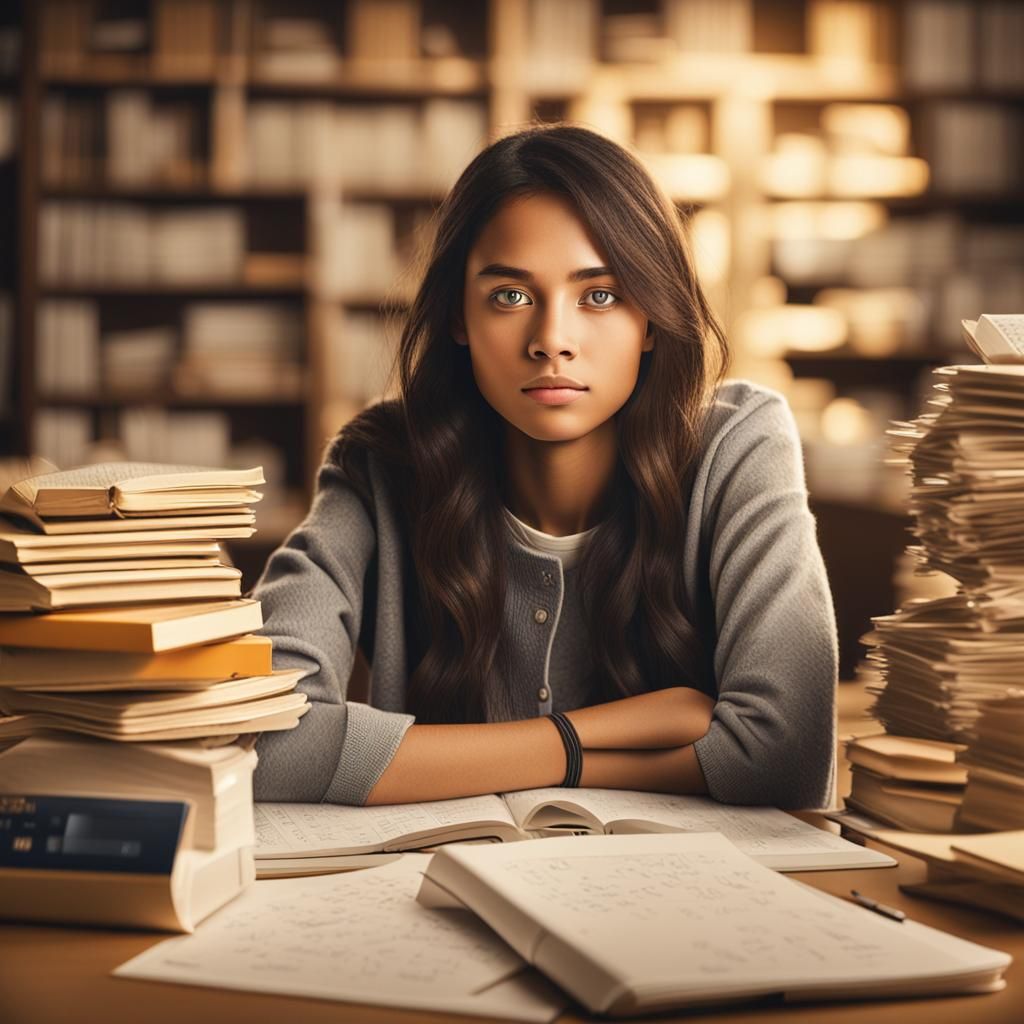 Photorealistic Portrait of a Determined Math Student