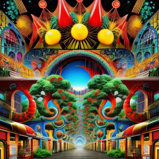 Surrealistic Vegetable Dreamscape in 3D CGI