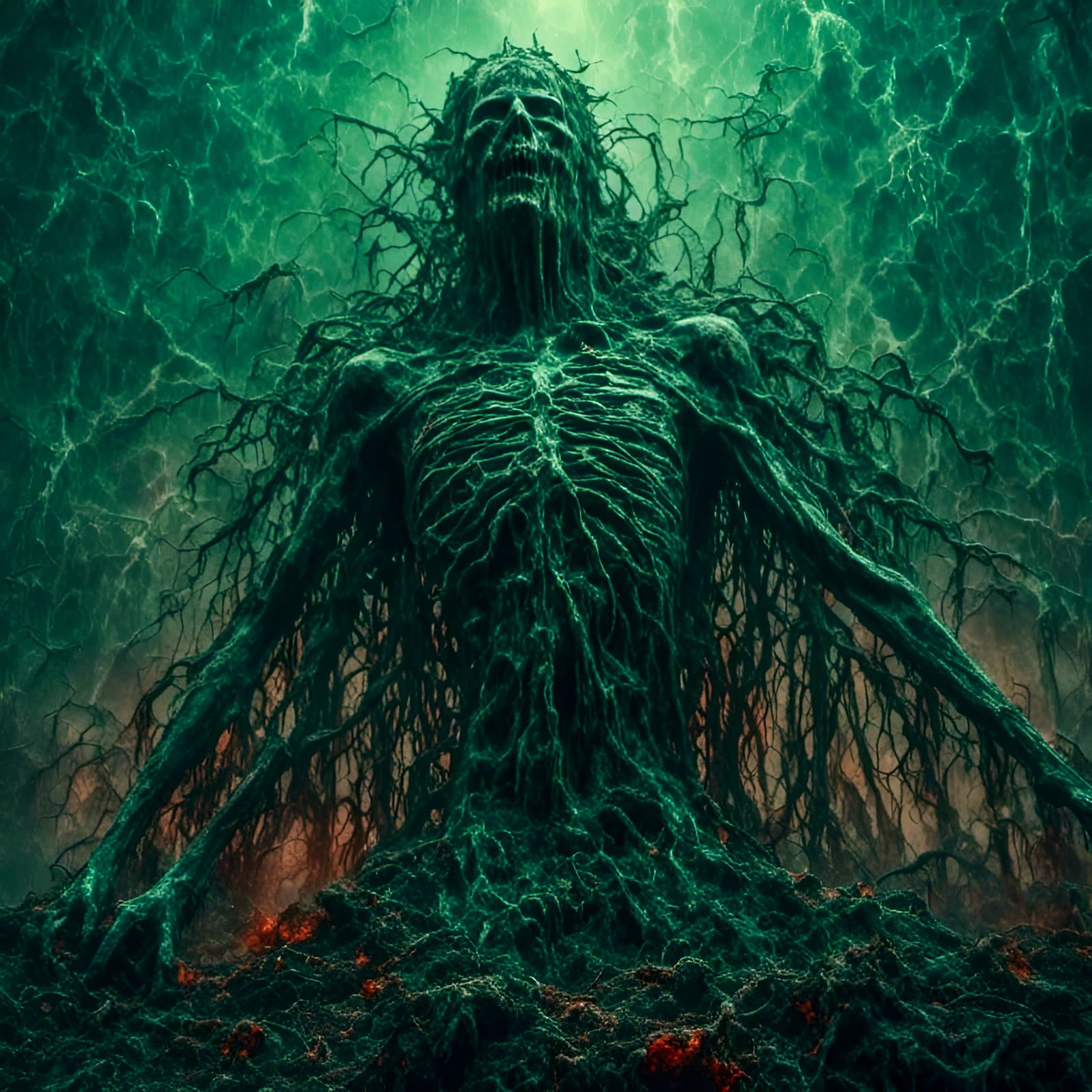 Horrific Giant Brain Emerges from Mystic Fog