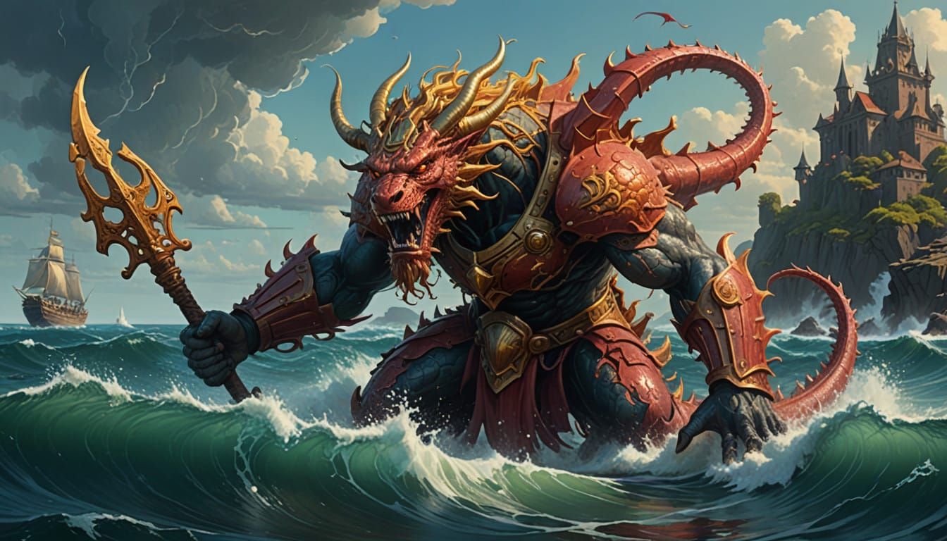 Mystical Carthaginian Sea God Rises from the Ocean