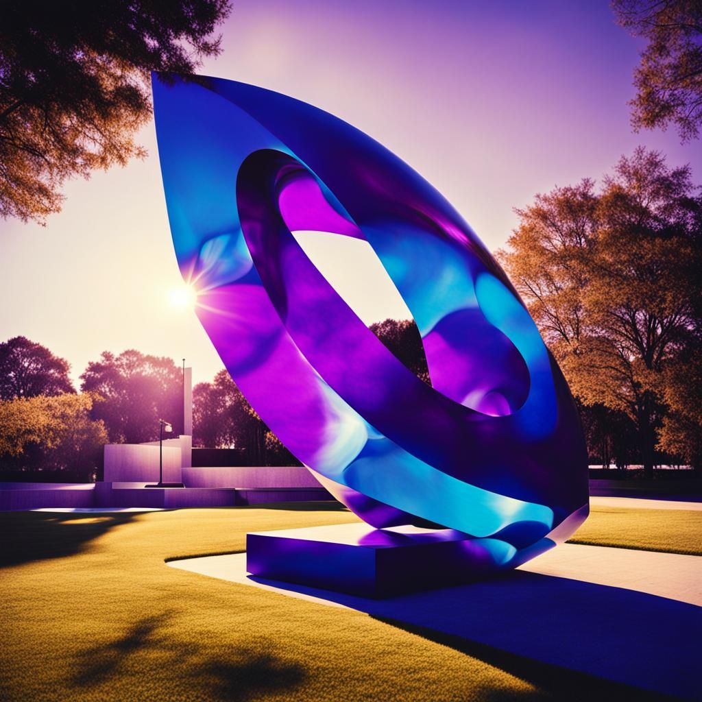Giant Abstract Sculpture in Sunlight: Polaroid Photo