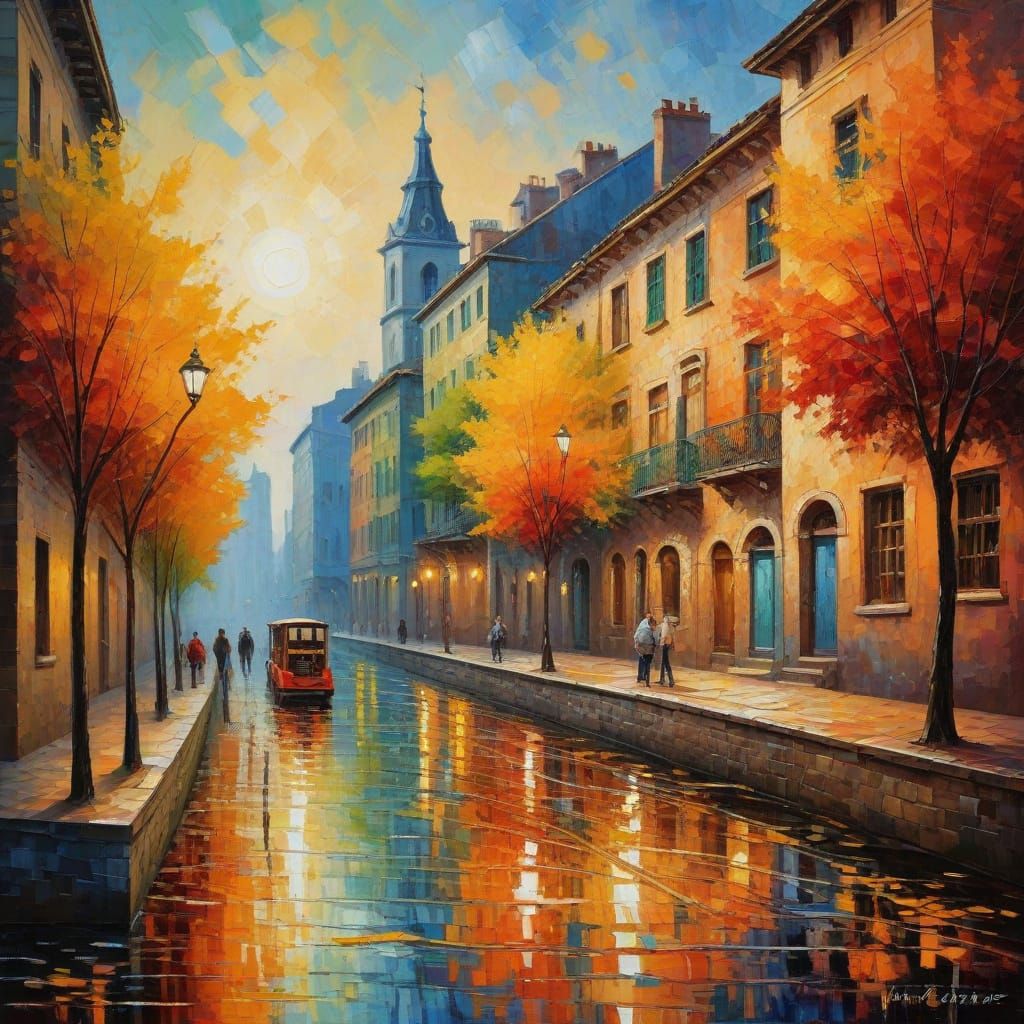 Abstract Classical Music Piece in Vibrant, Textured Style