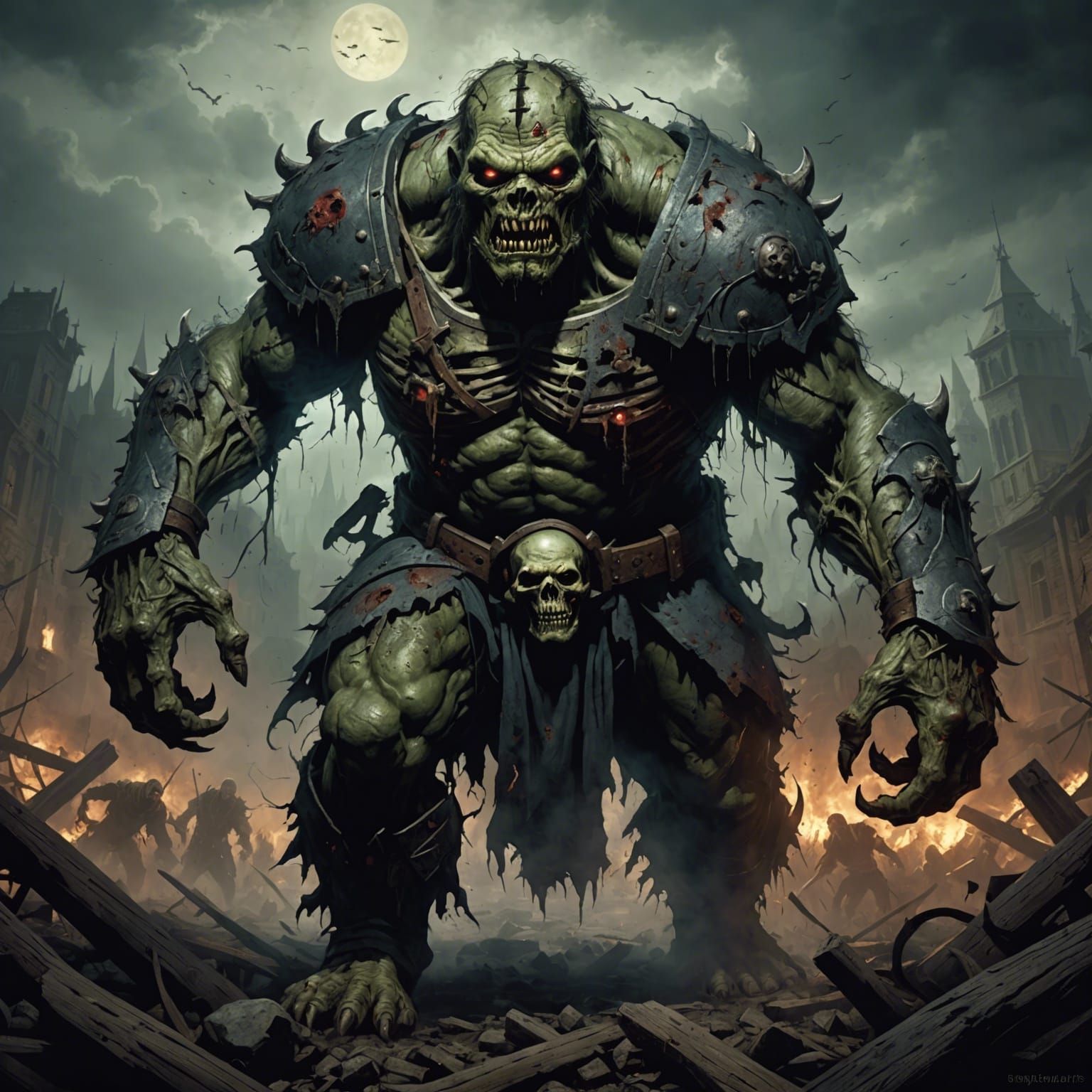 Scary Zombie Juggernaut in Horror Style