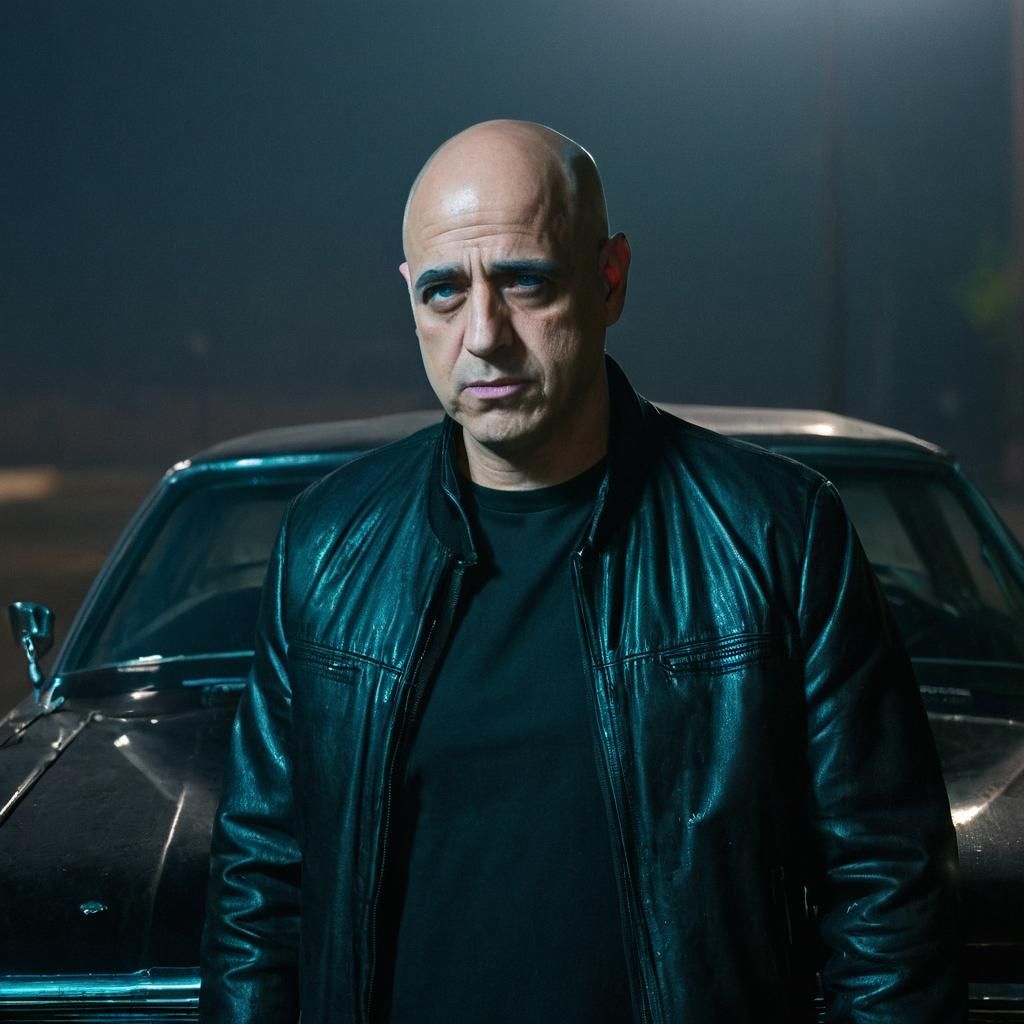 Film Noir: Man and 1970 Dodge Charger