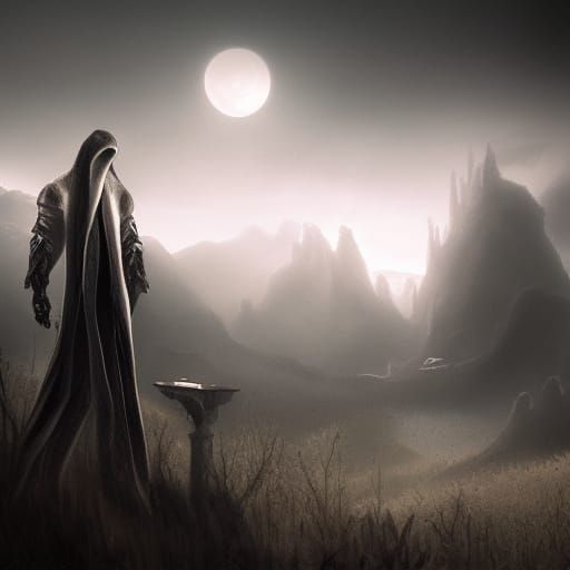 Epic Reaper Taking a Soul in Digital Painting