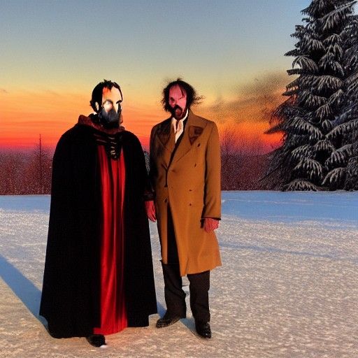 Winter Palace Sunset with Figures