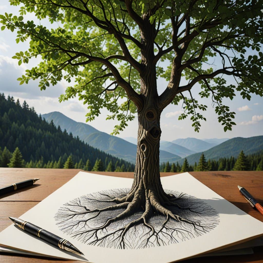 Surreal Landscape Painted in a Whimsical Style