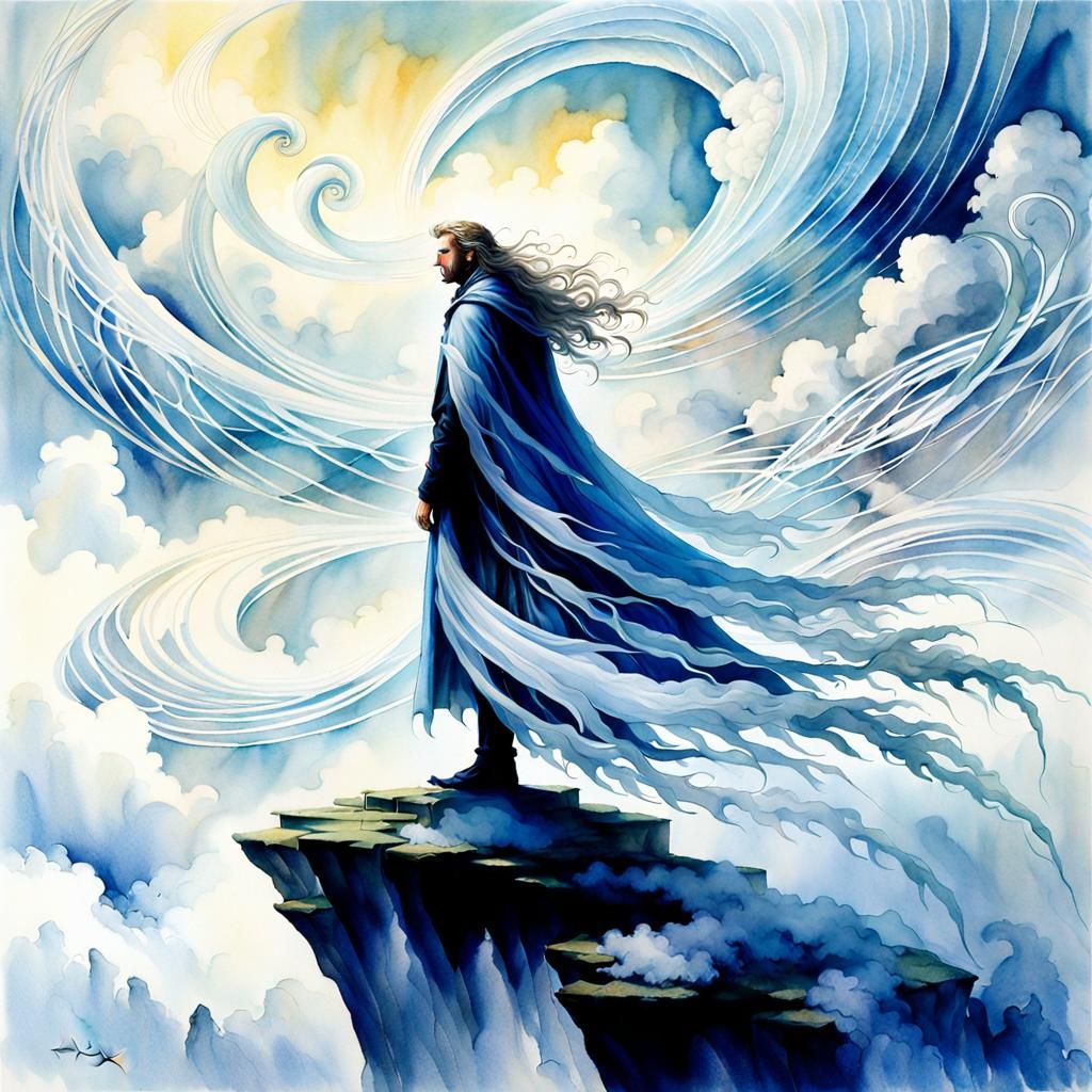 Air Elemental King in Ethereal Fantasy Art Style