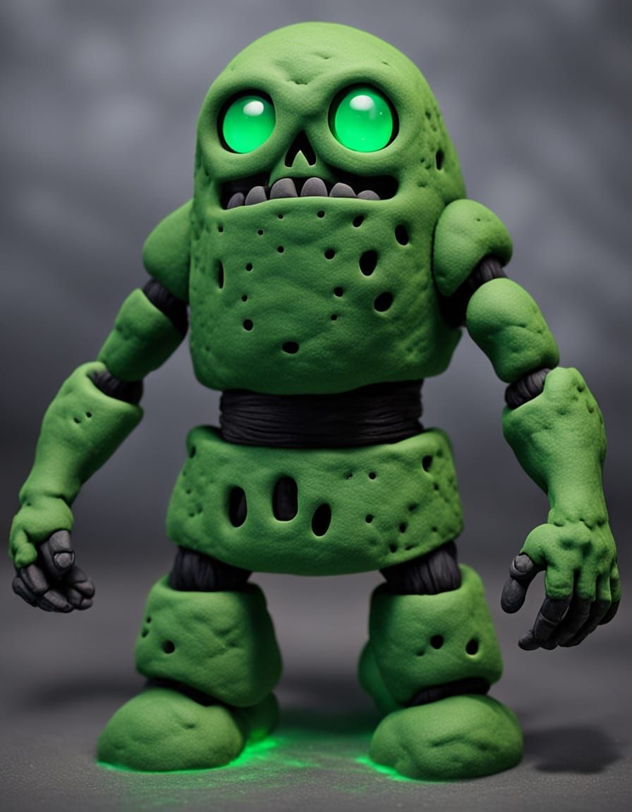 Playdough Golem with Glowing Eyes