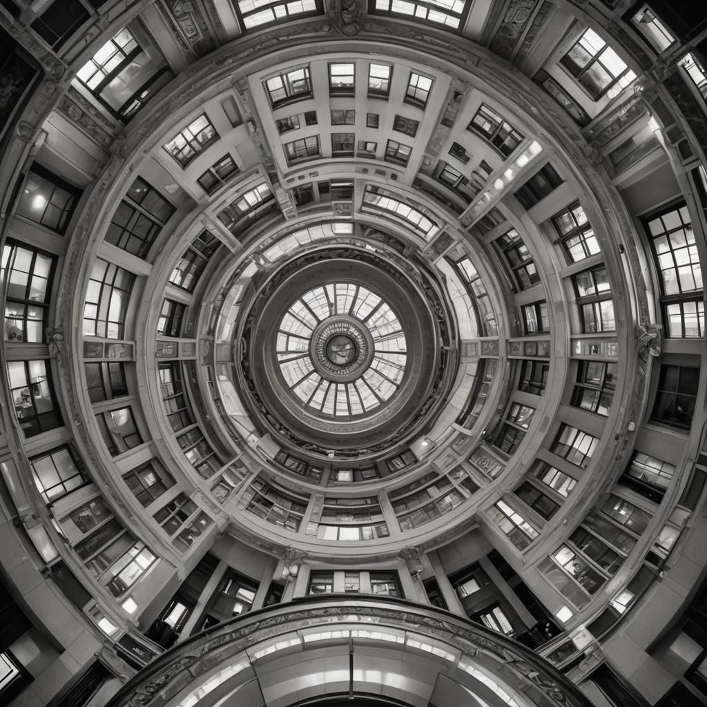 Art Deco Lobby in New York: Low Angle Fisheye