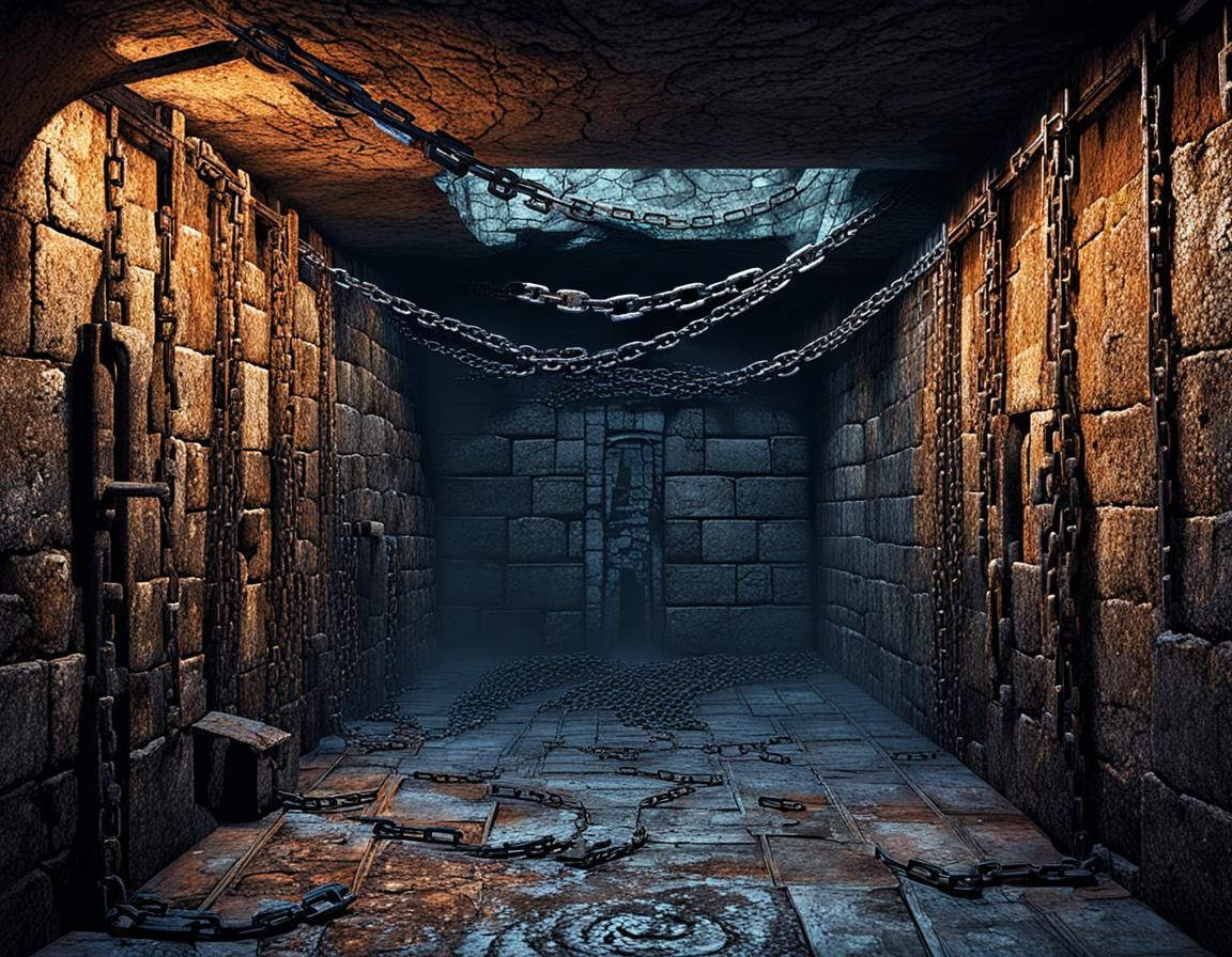 Abandoned Medieval Prison Cell in a Dungeon