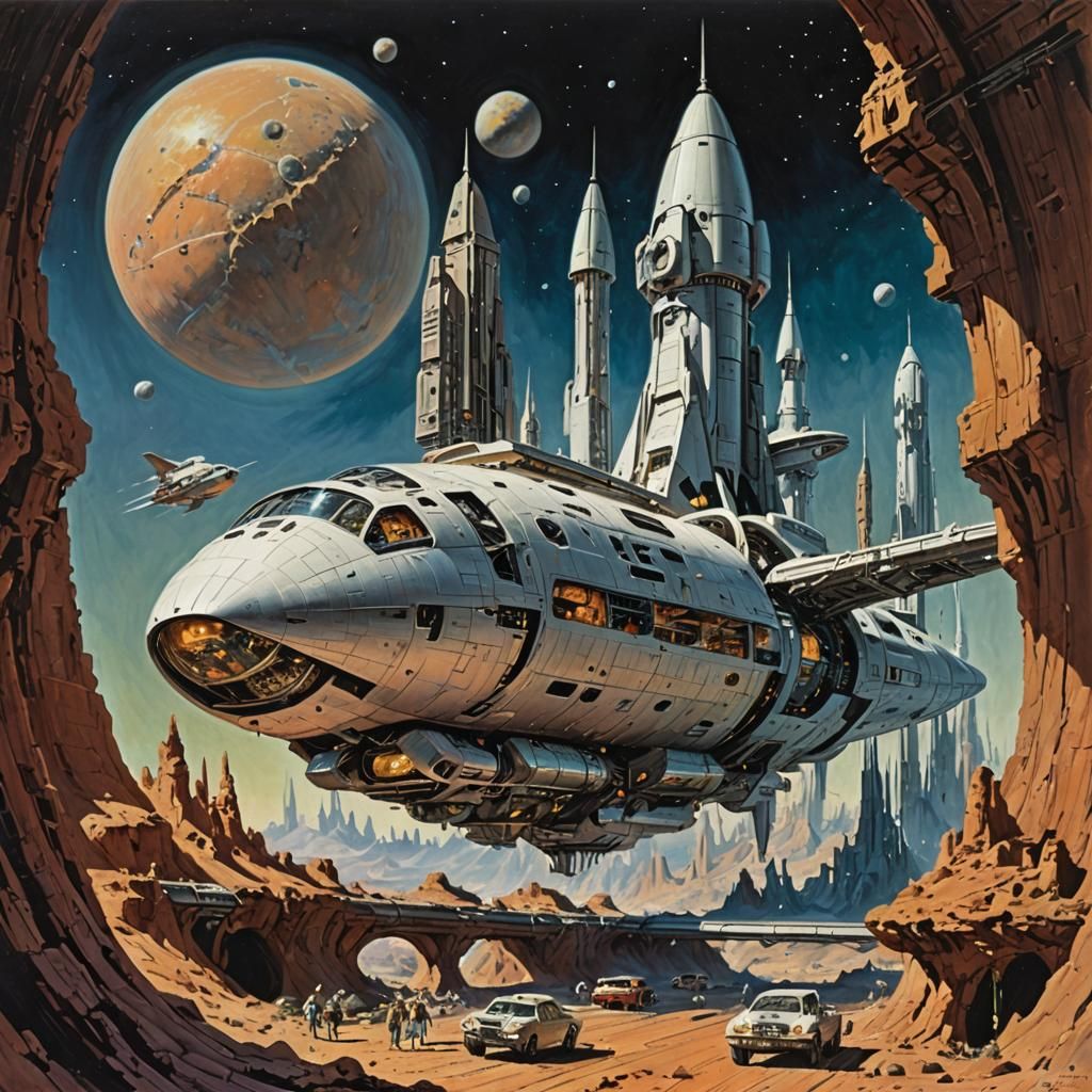 Interplanetary Spaceship Inspired by Bob Layzell