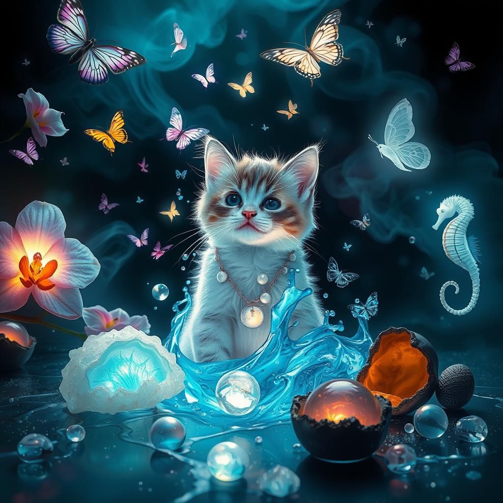 Liquid Kitten: Water Elementals in Bioluminescent World