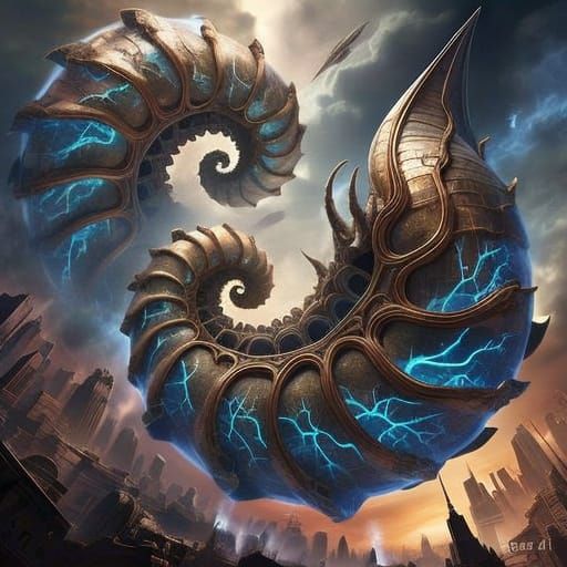 Colossal Nautiloid Warships Descend Upon Earth in Science Fi...