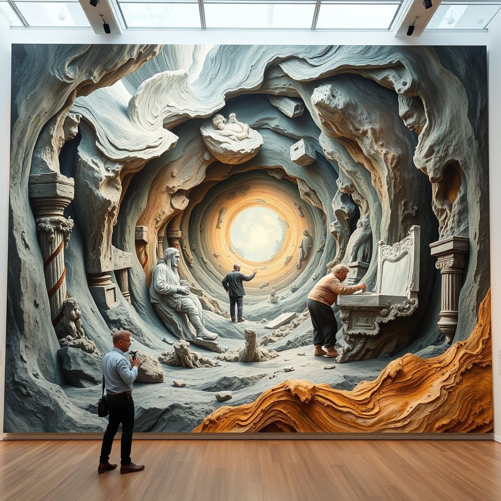 Surreal Exhibition Masterpiece in Photorealistic 3D Style