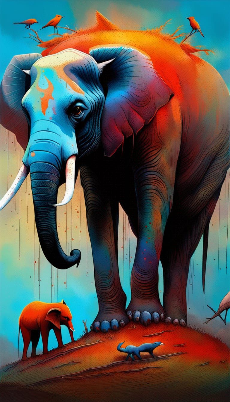 The birds the elephants and the weasel