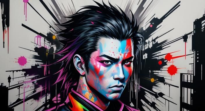 Cyberpunk Samurai in Neo-Japan Night City